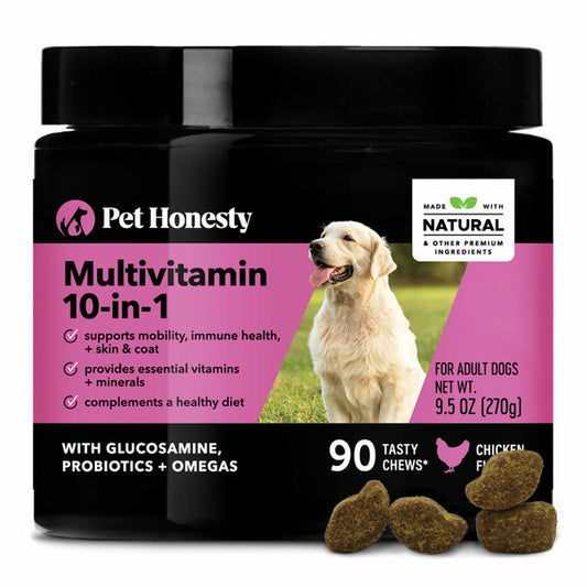 Pet Honesty 10-In-1 Chicken Flavored Multivitamin Soft Chews For Dogs